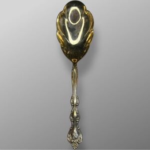 International Silver Company Silver Plate Scalloped Serving Spoon 9” Vintage